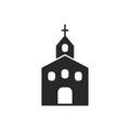 Church icon. Holy place building silhouette sign. Royalty Free Stock Photo